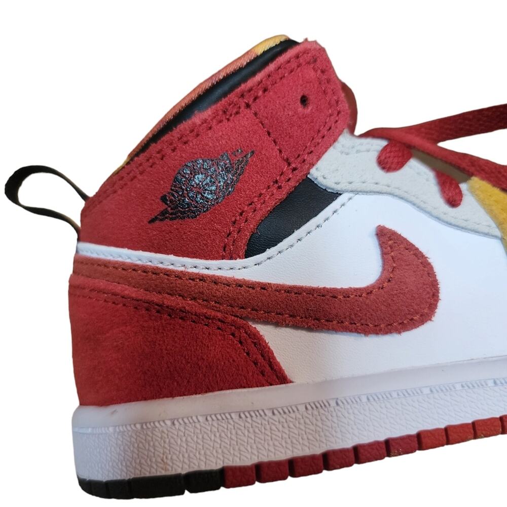 Nike Air Jordan 1 Mid Picnic White Red Orange Yellow Retro DX2460-601 GS… - Picture 6 of 8